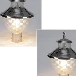 DENICRAAS Set Of 2 Grey & Cream-Colored Textured Outdoor Lamp-23