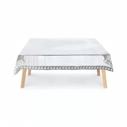 Stylista Silver-Toned & Grey Ethnic Motifs Waterproof Rectangle 2-Seater Table Cover-image-70