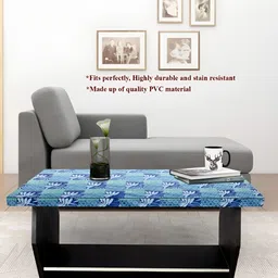 Stylista Blue Waterproof Floral Print 2 Seater Table Cover-6