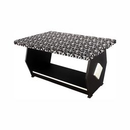 Stylista Grey & White Floral Printed 30 cm x 1.52 m Waterproof Rectangle Table Cover-75