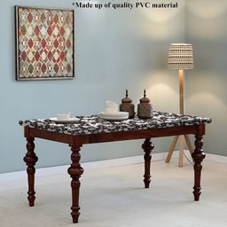 Stylista Grey & Black Floral Rectangle Waterproof 4-Seater Table Cover-image-20
