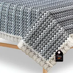 Stylista Grey Waterproof Geometric Print 6 Seater Table Cover-image-58