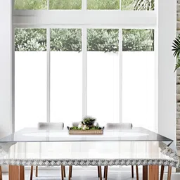 Stylista Transparent Geometric Printed Waterproof 8-Seater Table Cover-image-12