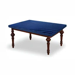 Stylista Blue & Black Checked Printed Waterproof Table Cover-image-24