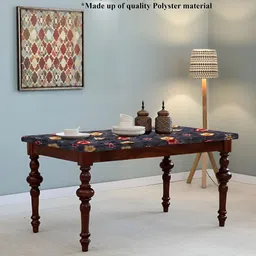 Stylista Grey & Yellow Floral Printed Waterproof 4-Seater Table Cover-8