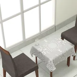 BIGGER FISH White Cotton 2-Seater Table Cover-51
