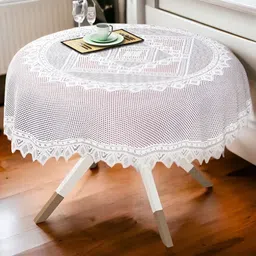 BIGGER FISH White Cotton 4-Seater Table Cover-image-78