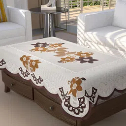 BIGGER FISH Brown Cotton 4-Seater Table Cover-81