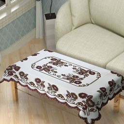 BIGGER FISH Brown Cotton 4-Seater Table Cover-14