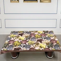 BIGGER FISH Brown Velvet 4-Seater Table Cover-89