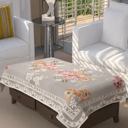 BIGGER FISH White & Pink Floral Cotton 4-Seater Table Cover-image-33