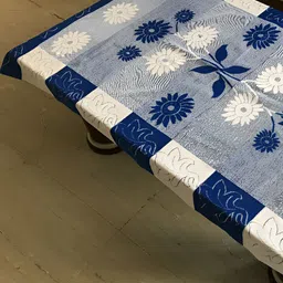 BIGGER FISH Blue Cotton 4-Seater Table Cover-17