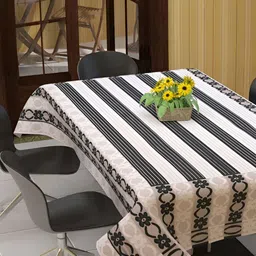 BIGGER FISH Black Cotton 6-Seater Table Cover-image-52