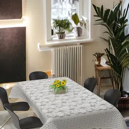 BIGGER FISH White Cotton 6-Seater Table Cover-image-59