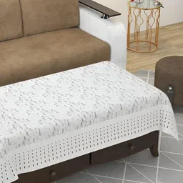 BIGGER FISH White Printed Cotton 6-Seater Table Cover-52