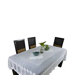 BIGGER FISH White Floral 6-Seater Table Cover-17