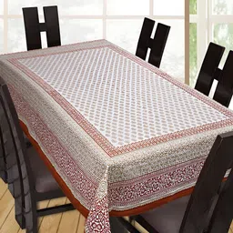 Texstylers Brown Anti-Slip Cotton 6-Seater Table Cover-22