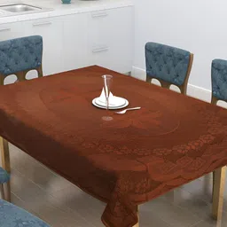 BIGGER FISH Brown Cotton 6-Seater Table Cover-25