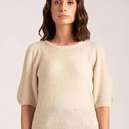 B Copenhagen Women Cream-Coloured Solid Pullover-image-65