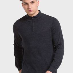 ColorPlus Men Mock Collar Woolen Pullover-image-31