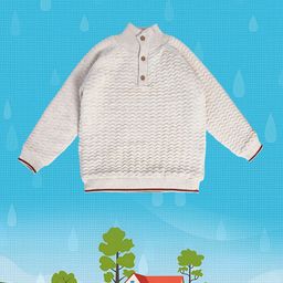 MINI KLUB Boys Chevron Self Designed Turtle Neck Cotton Pullover-image-18