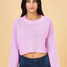People Open Knit Crop Pullover Sweater-8