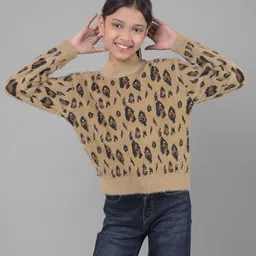 Crimsoune Club Girls Abstract Printed Embellished Pullover-picture-7