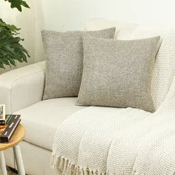 House This Chevron Black 2 Pieces Abstract Cotton Square Cushion Covers-image-23