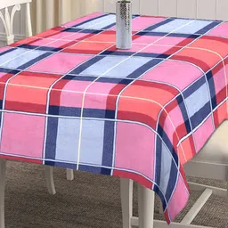 Arrabi Pink & Blue Checked 8 Seater Rectangular Table Covers image 4