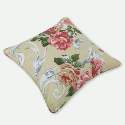 SWAYAM Set of 2 Beige & Red Floral Square Cushion Covers image 4