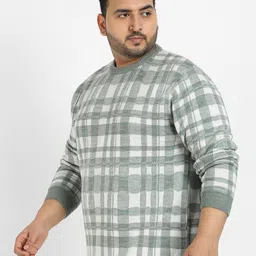 Instafab Plus Checked Woollen Pullover image 3