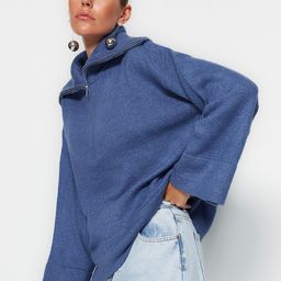 Trendyol Mock Collar Ribbed Pullover image 3