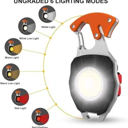 hvg traders Cob LIght keychain with 6 lighting mode & cigratte lighter LED Front Light LED LED Front Light image 2