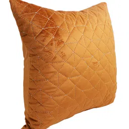 eyda Rust Set of 2 Velvet Self Design Square Cushion Covers image 4