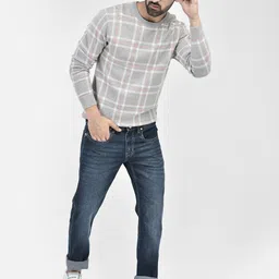 Crimsoune Club Checked Ribbed Cotton Pullover Sweater-image-57