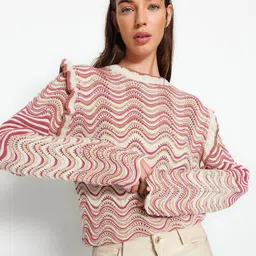 Trendyol Geometric Self Design Pullover image 5