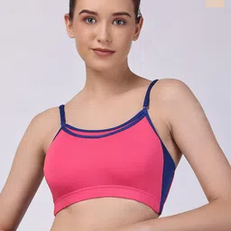 Floret Pack of 2 Colourblocked Removable Padding Full Coverage Training Sports Bra-11