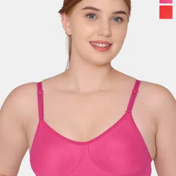 KOMLI Pack Of 2 Full Coverage Non Padded Cotton Everyday Bra With All Day Comfort-picture-55