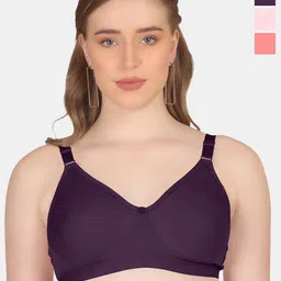 POOJA RAGENEE Pack Of 3 Everyday Cotton Bra Full Coverage Non Padded All Day Comfort-picture-41
