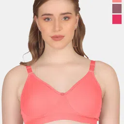 POOJA RAGENEE Pack Of 3 Full Coverage Anti Odour All Day Comfort Cotton Everyday Bras-picture-39