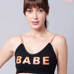 UNDER 1000 Pack Of 2 Typography Printed Full Coverage Dry Fit Lightly Padded T-shirt Bra-picture-50