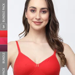 College Girl Pack Of 3 Full Coverage All Day Comfort Cottton T-shirt Bra-image-9