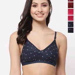 Docare Pack Of 6 Printed Full Coverage Non Padded Cotton Everyday Bra With All Day Comfort-picture-30
