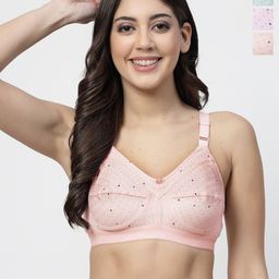 Docare Pack Of 3 Printed Full Coverage Non Padded Everyday Bra With All Day Comfort-18