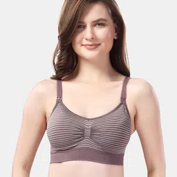 Fabme Striped Full Coverage Removable Padding Maternity Bra With All Day Comfort-21