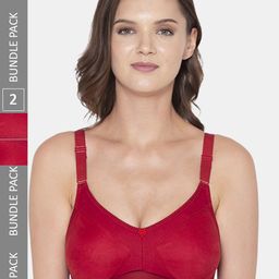Souminie Pack Of 2 Non-Padded Full Coverage All Day Comfort Seamless Cotton Minimizer Bra-12