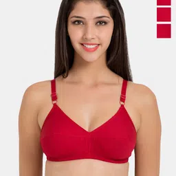 Souminie Pack Of 4 Non-Padded Seamed Pure Cotton Minimizer Bras With All Day Comfort-image-39