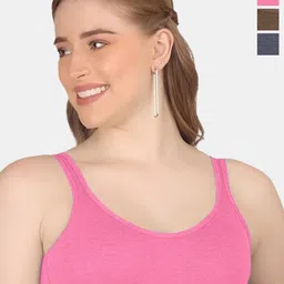 POOJA RAGENEE Pack Of 3 Full Coverage Non Padded Cotton Workout Bra With All Day Comfort-4