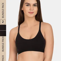 Tweens Pack Of 2 Non Padded Medium Support All Day Comfort Slip-On Seamless Bra-picture-2