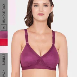Souminie Pack of 3 All Day Comfort Full Coverage Bra SS-905-MG-PK-RD-3PC_NS-picture-11